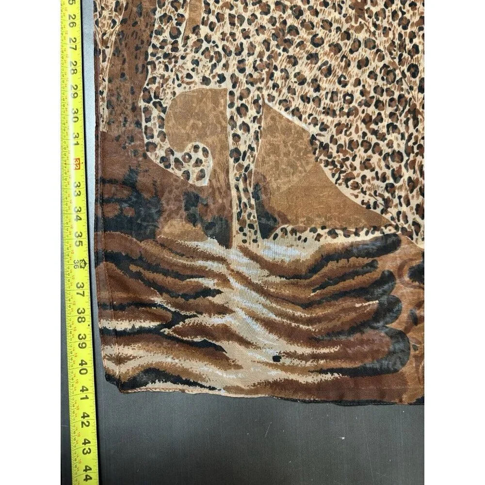 Symphony Brown Animal Print Statement Scarf Safari Cheetah‎ Lightweight Wrap